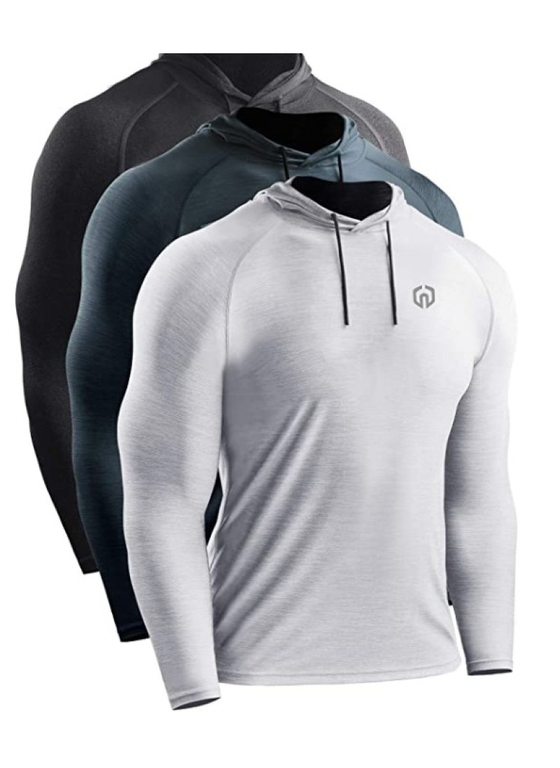 Men's Dry Fit Athletic Workout Running Shirts Long...